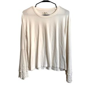 Madewell Medium Eyelet embroidered tier-sleeve tee